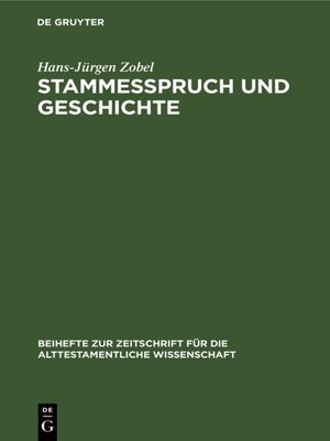 cover image of Stammesspruch und Geschichte